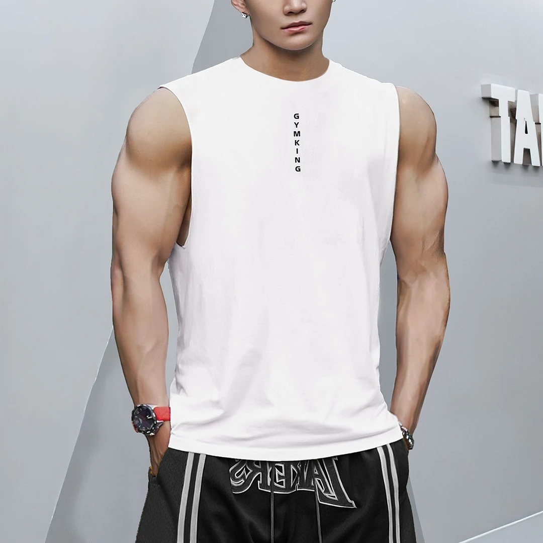 Gym BULLGYM肌肉健身背心运动休闲无袖弹力棉背心亲肤冰瓷棉时尚