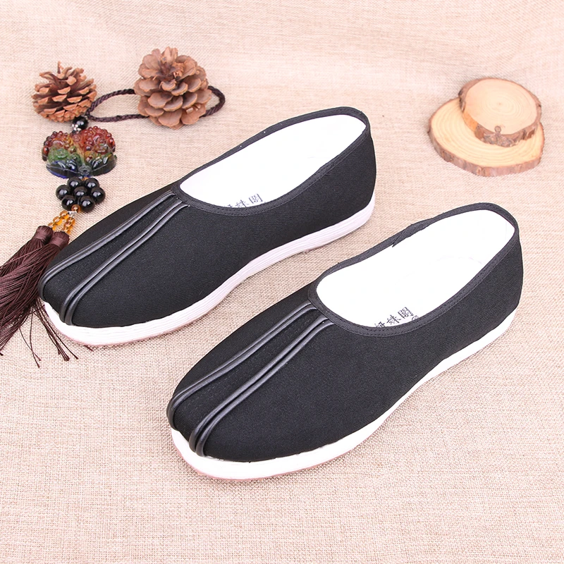 中国风老北京布鞋男纯手工千层底洒鞋中式复古功夫鞋舒适布面靸鞋