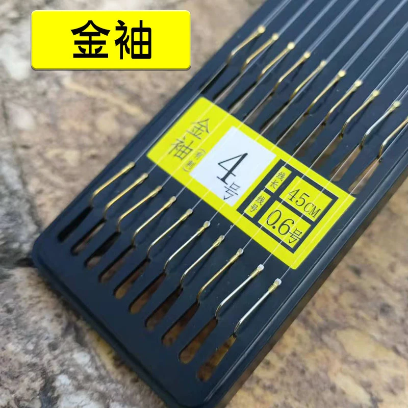 峰亚手工金袖鱼钩(拍一发三)子线双钩成品白袖不脱钩钩尖金袖垂钓