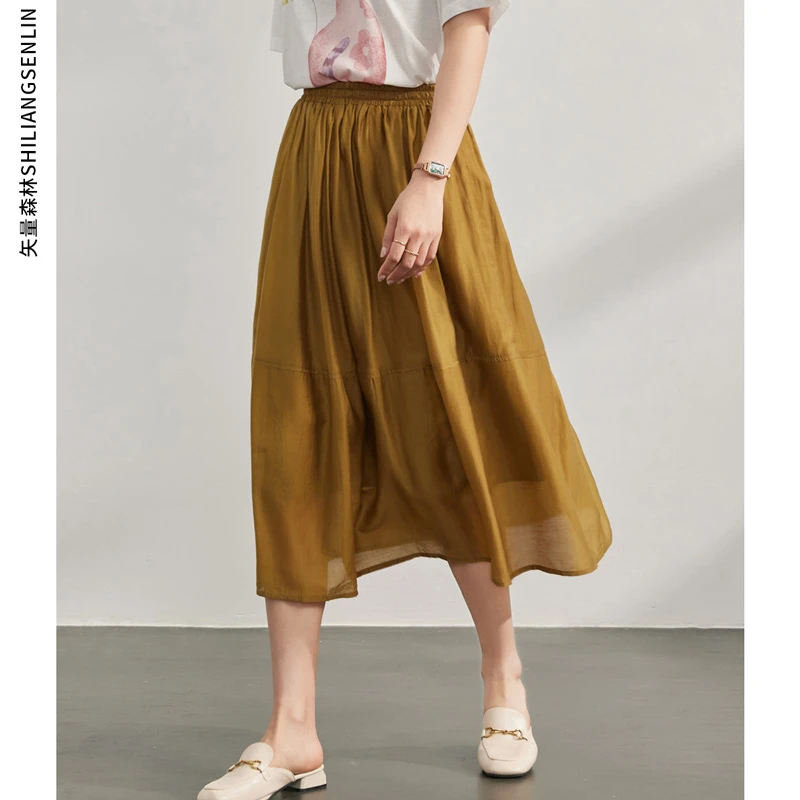 2022年新款天丝夏季薄款小众气质优雅半身裙