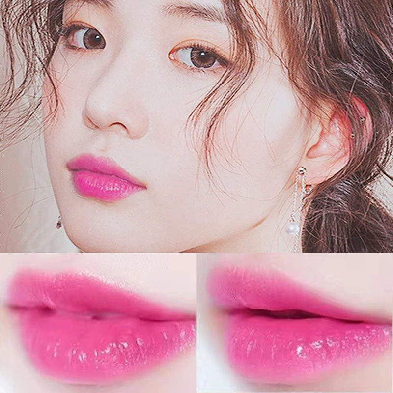 温柔粉色芭比粉少女玫粉口红不易掉色不易沾杯滋润变色唇膏温变