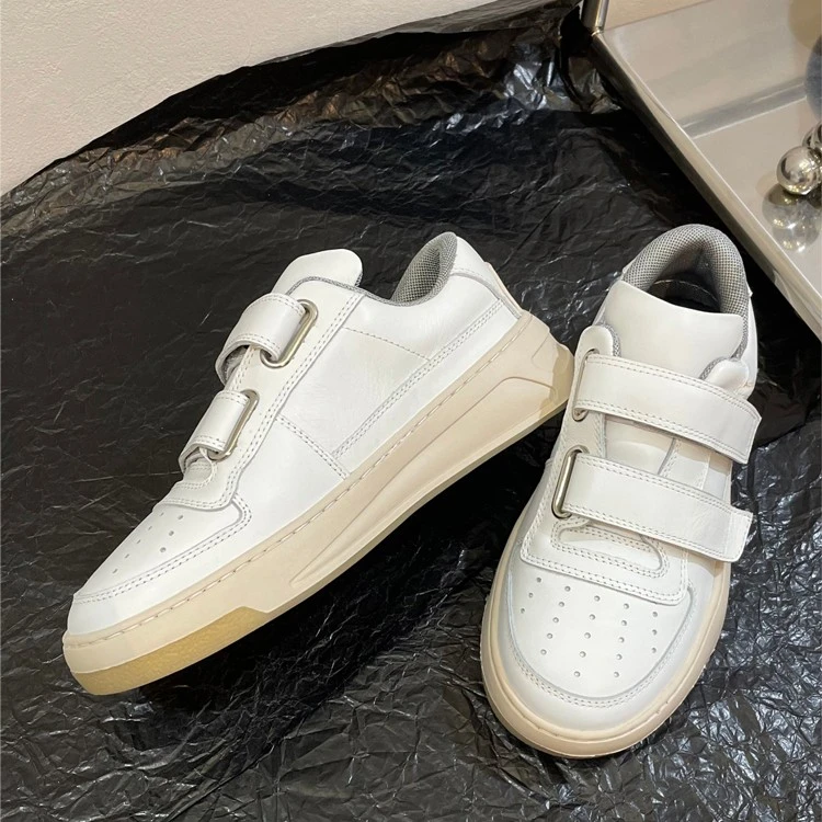 【阿麦】acne魔术贴笑脸复古厚底休闲运动百搭学院风小白鞋板鞋女