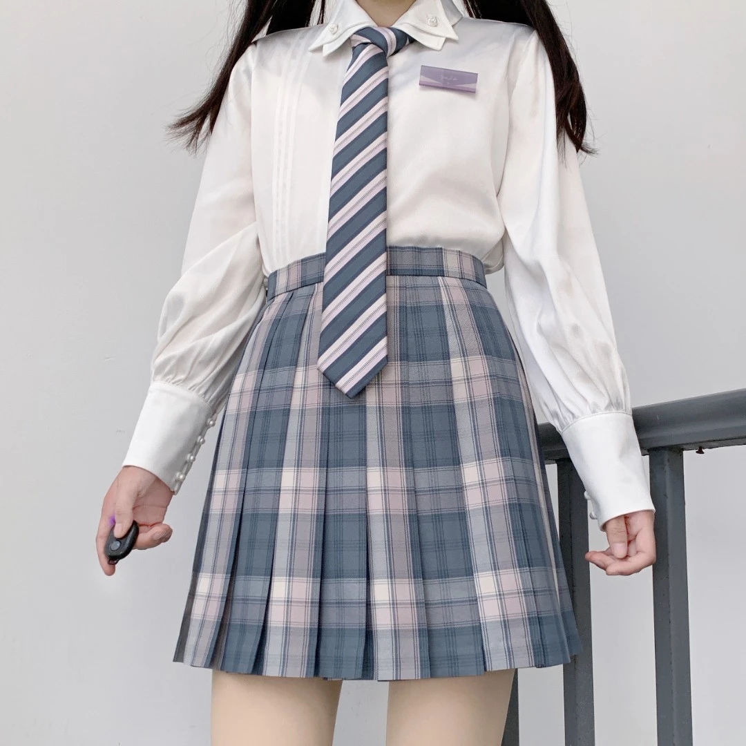 【反季】正版月夜野原创jk制服格裙短长秋冬百褶半身裙