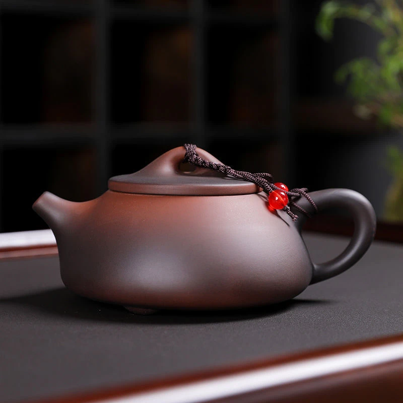 建水紫陶石瓢壶宜兴紫砂壶紫陶紫砂壶大容量泡茶壶陶瓷茶壶茶具