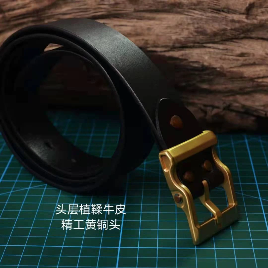 男士头层牛皮手工皮带
