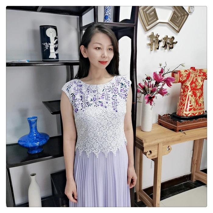 格格品牌夏季女装连衣裙蕾丝拼色优雅礼服裙G71BW020134优雅