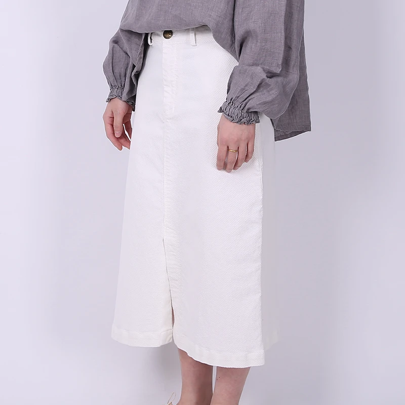 J女装瑕疵品32050704 春夏季女胖MM高腰开叉气质中长款A字半身裙