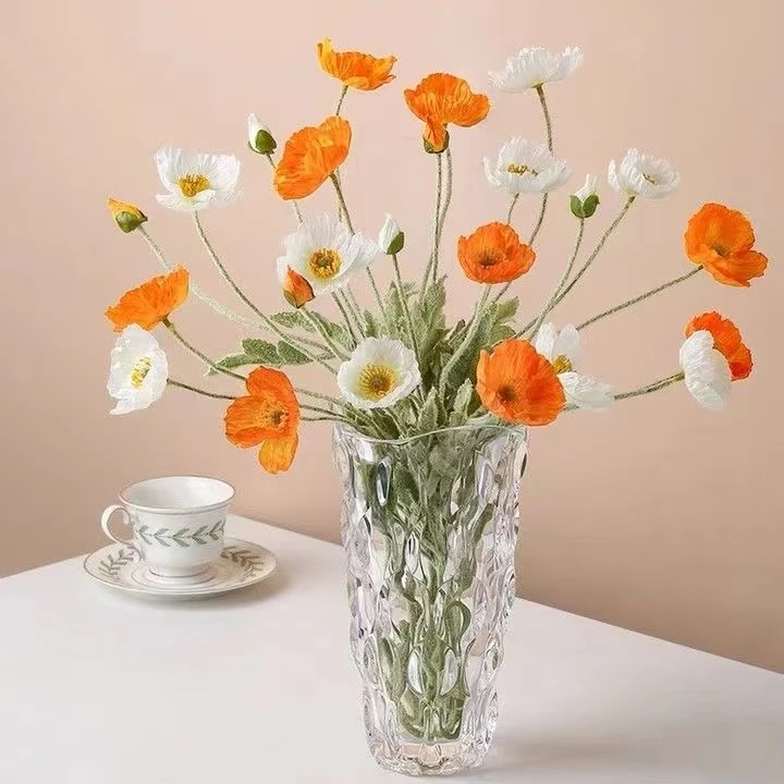 浮力透明波西米亚水晶玻璃花瓶透明客厅酒店玫瑰插花装饰花器摆件