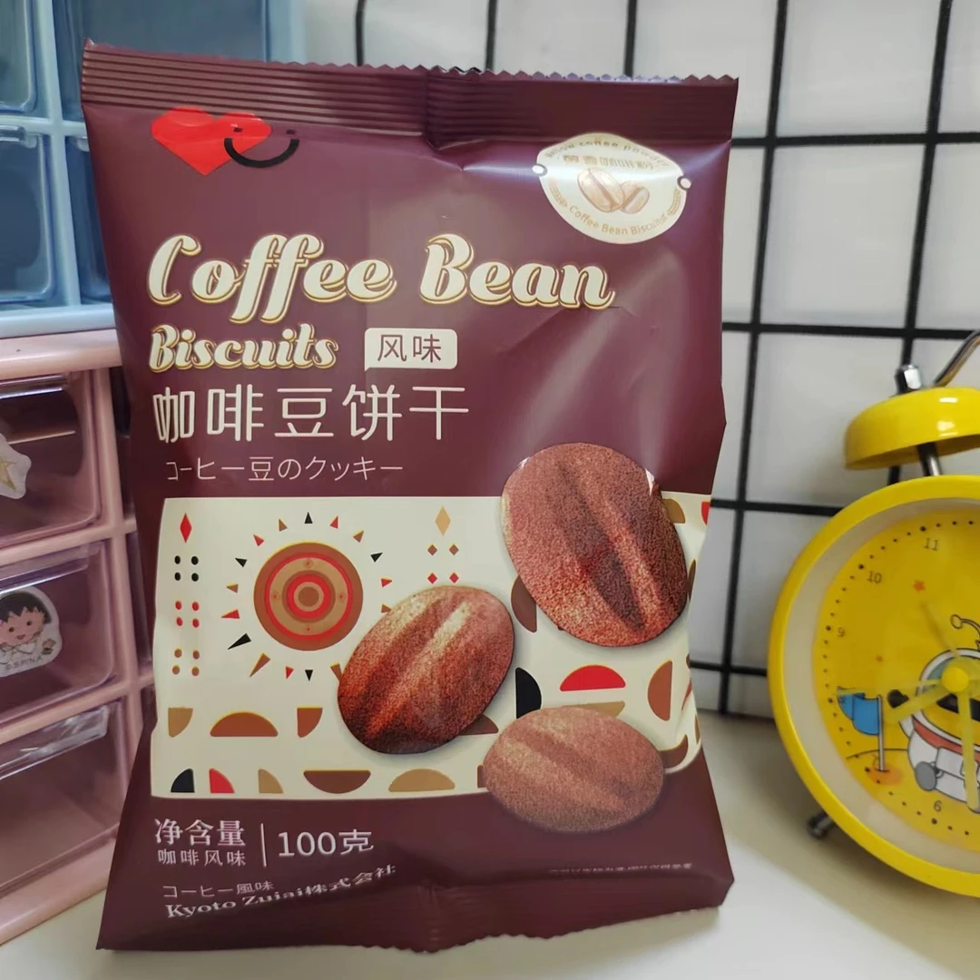 随爱咖啡豆风味饼干休闲酥脆零食办公室下午茶早餐伴侣100g