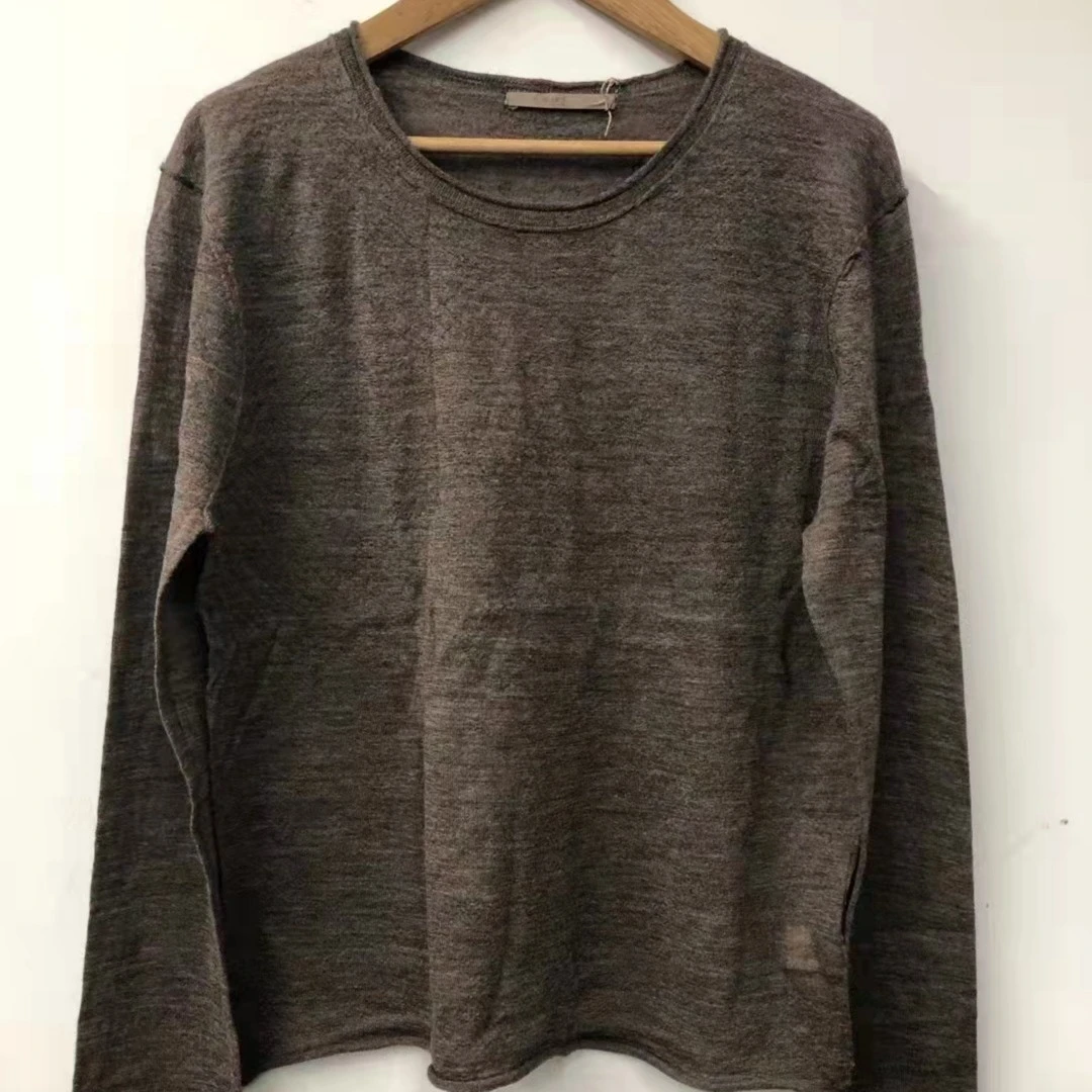 【7折款】FW7061左岸迷香 圆领针织长袖毛衣上衣休闲打底套头衬衣