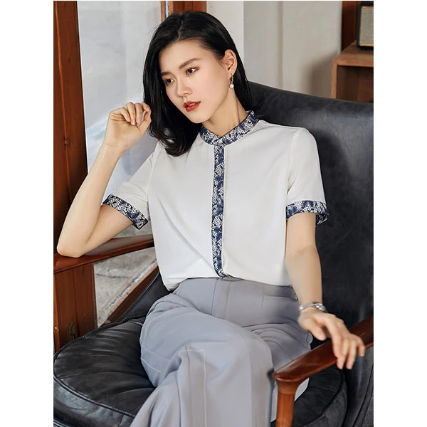 【捡漏价】曼贝90526 衬衫女气质百搭设计感小众洋气
