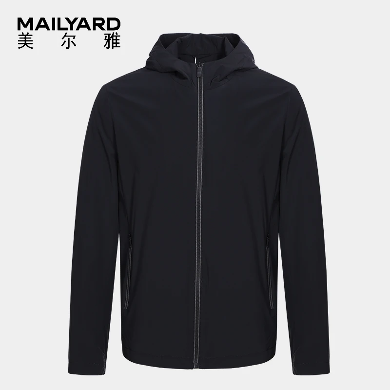 MAILYARD/美尔雅连帽茄克 商务休闲男士秋冬抓绒夹克上衣外套 184
