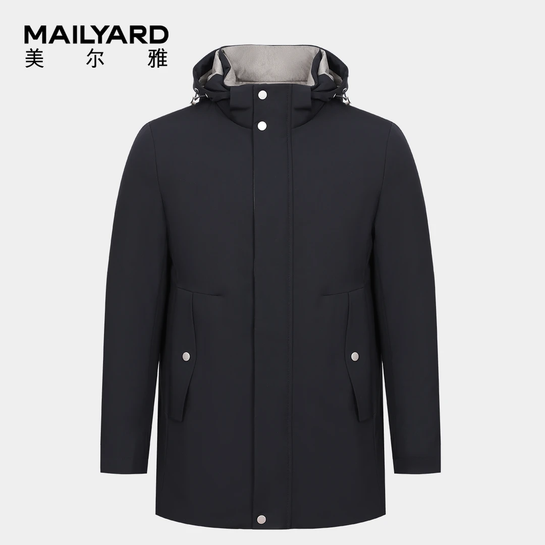 MAILYARD/美尔雅羽绒服 商务休闲男士可拆连帽冬季外套 174