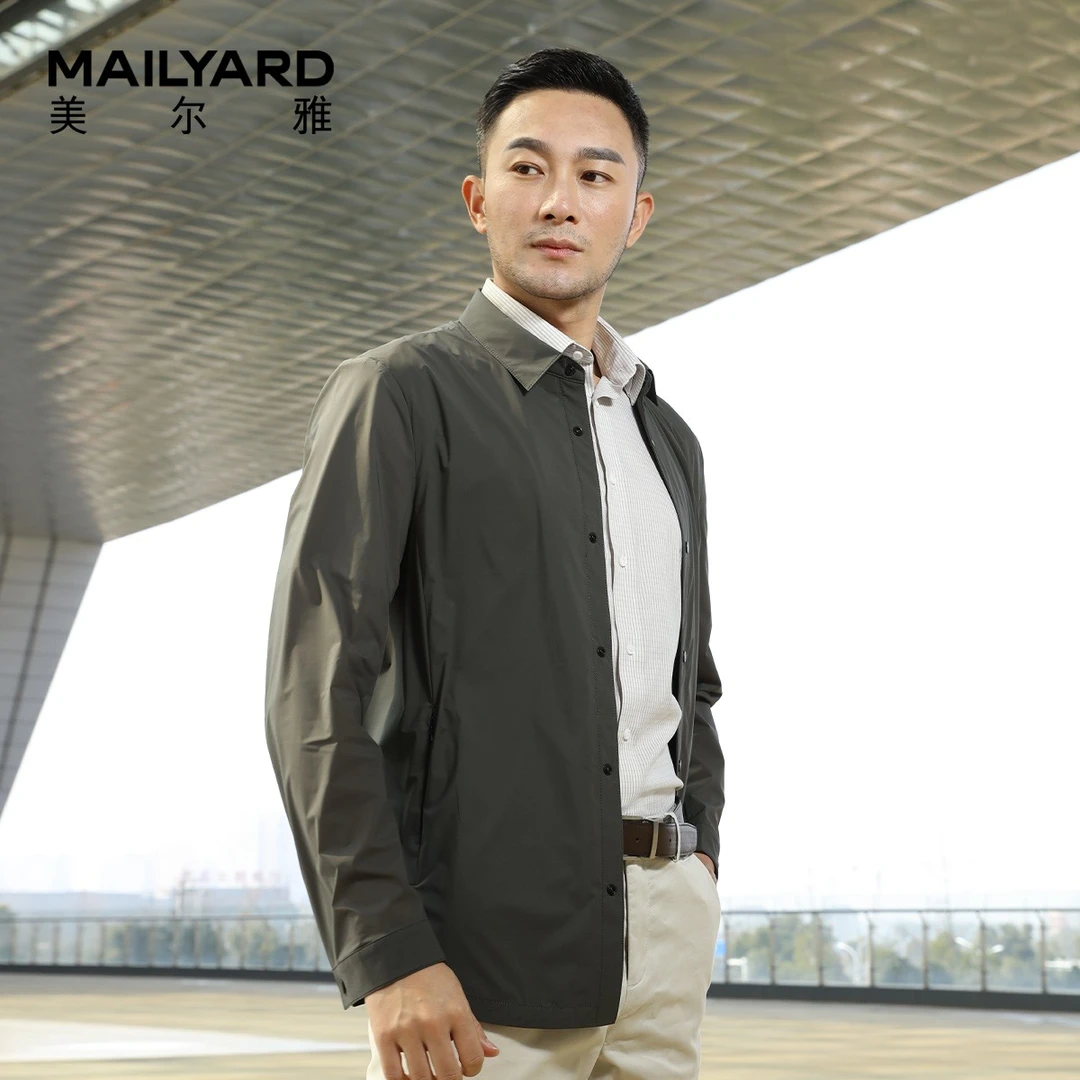 MAILYARD/美尔雅夹克 商务休闲男士春夏时尚衬衫领超薄茄克 280