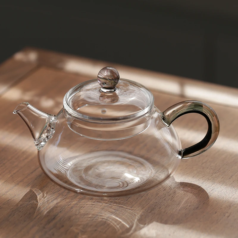 禾器生活茶器 2022新品 贵妃壶 200ml  手工高硼硅玻璃凤尾泡茶壶