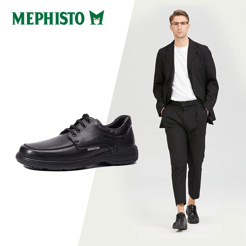 MEPHISTO/马飞仕图休闲皮鞋男真皮法国防水系带圆头休闲鞋 DOUK