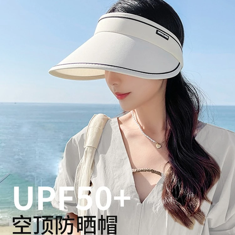 uv防晒帽女夏天防紫外线遮阳帽遮脸太阳帽大帽檐骑车不翻空顶帽子