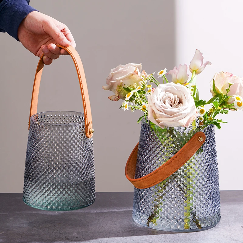 遇见花开【牛仔很忙】美式简约手提包包玻璃花瓶