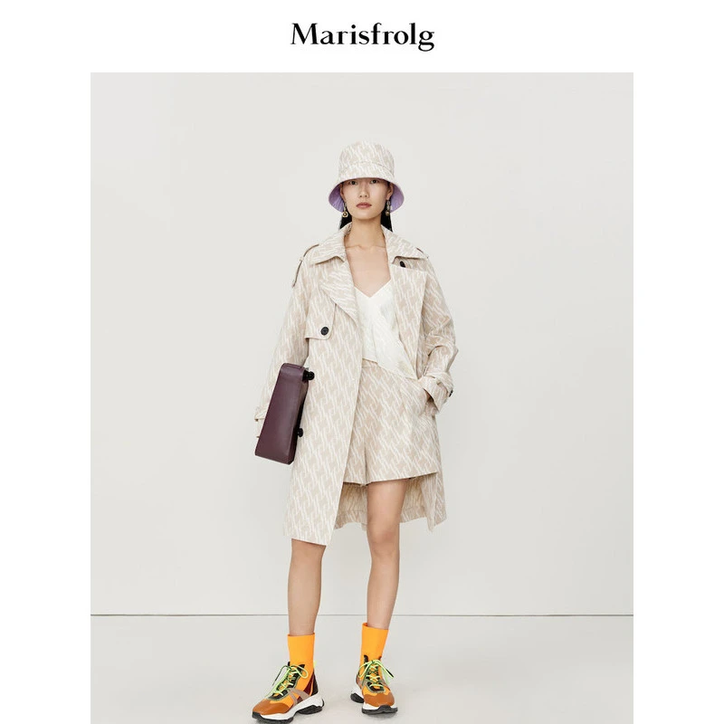 【经典老花】玛丝菲尔春季新款卡其色休闲裤显瘦夏季宽松女装时尚