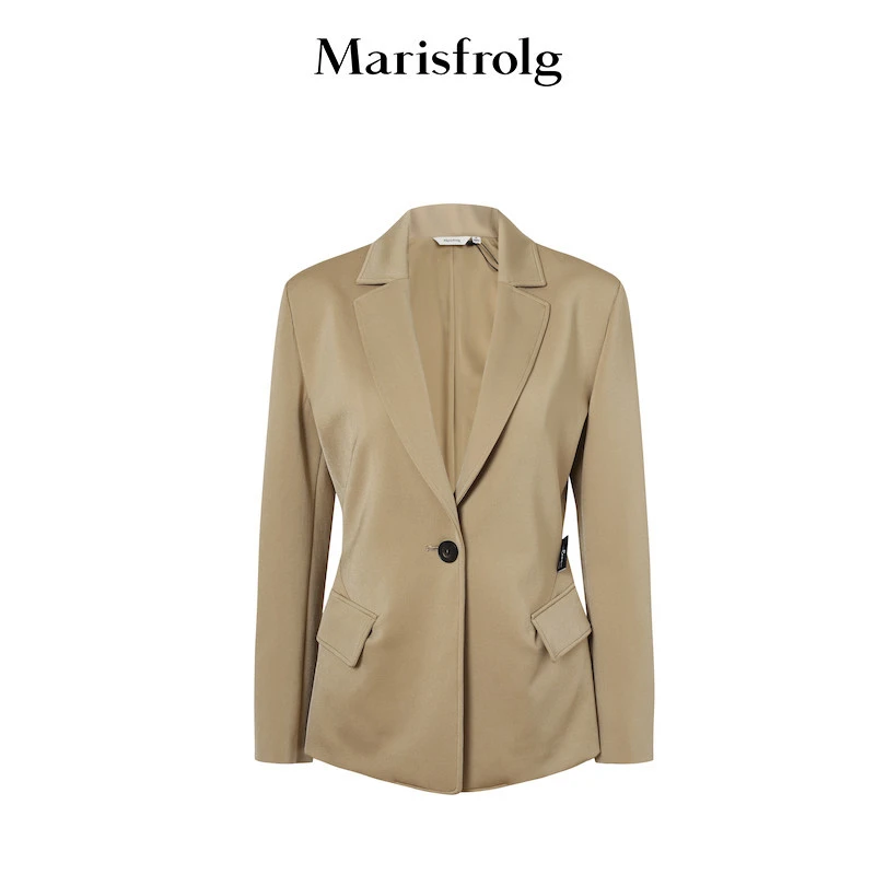 Marisfrolg玛丝菲尔纯色上衣轻奢休闲女士西装A1BW14253气质时尚