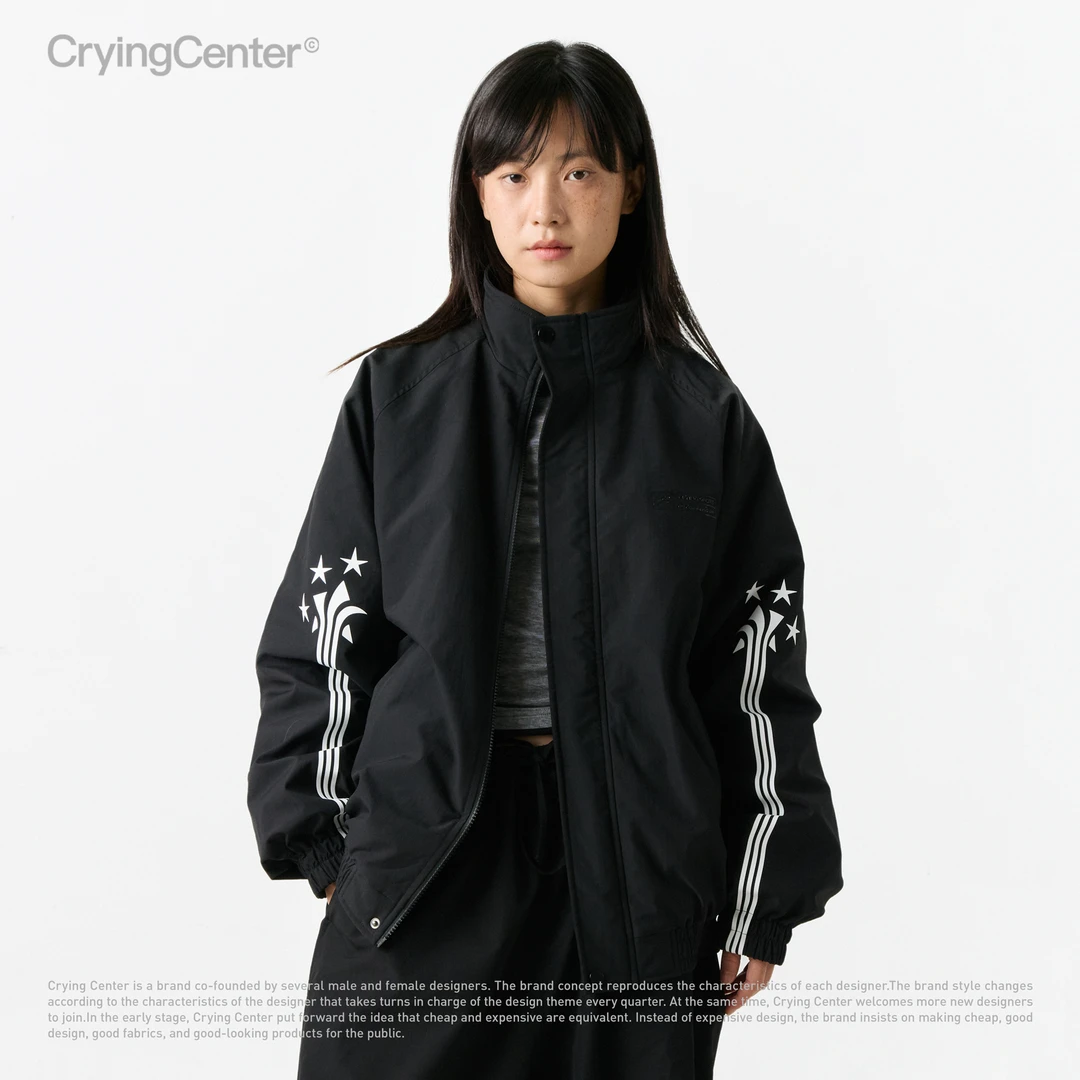 Crying center/哭喊中心星星三杠立领棉服外套