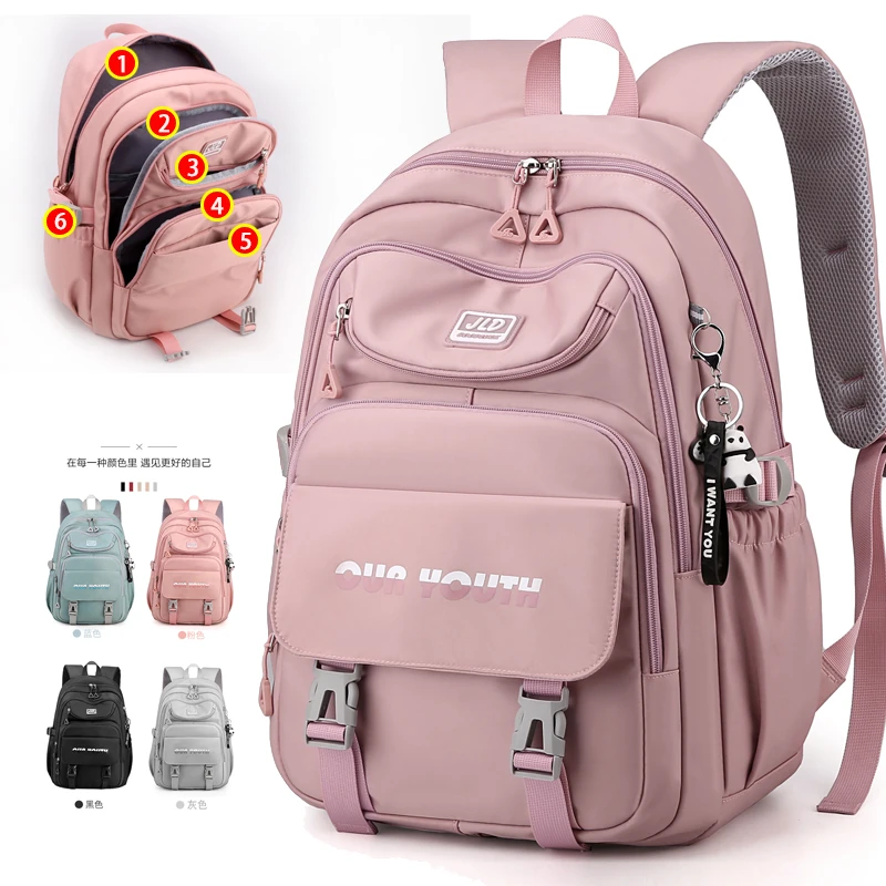 初中生书包女轻便防水大容量2022年新款中学生双肩包学院风小清新