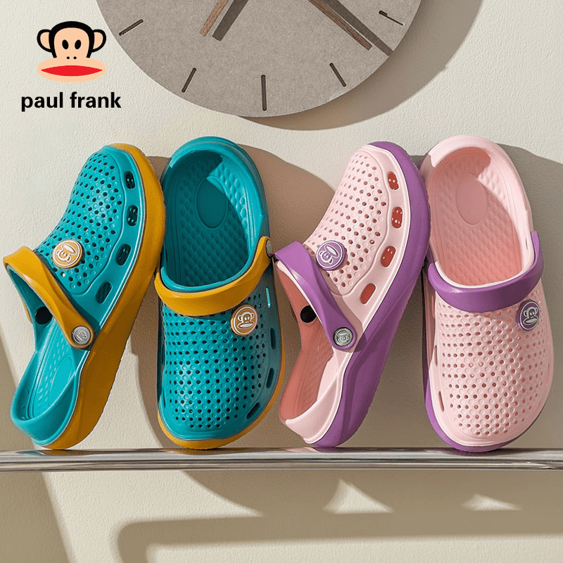 paul frank/大嘴猴夏季亲子男女款沙滩鞋软底软面防滑耐磨洞洞鞋