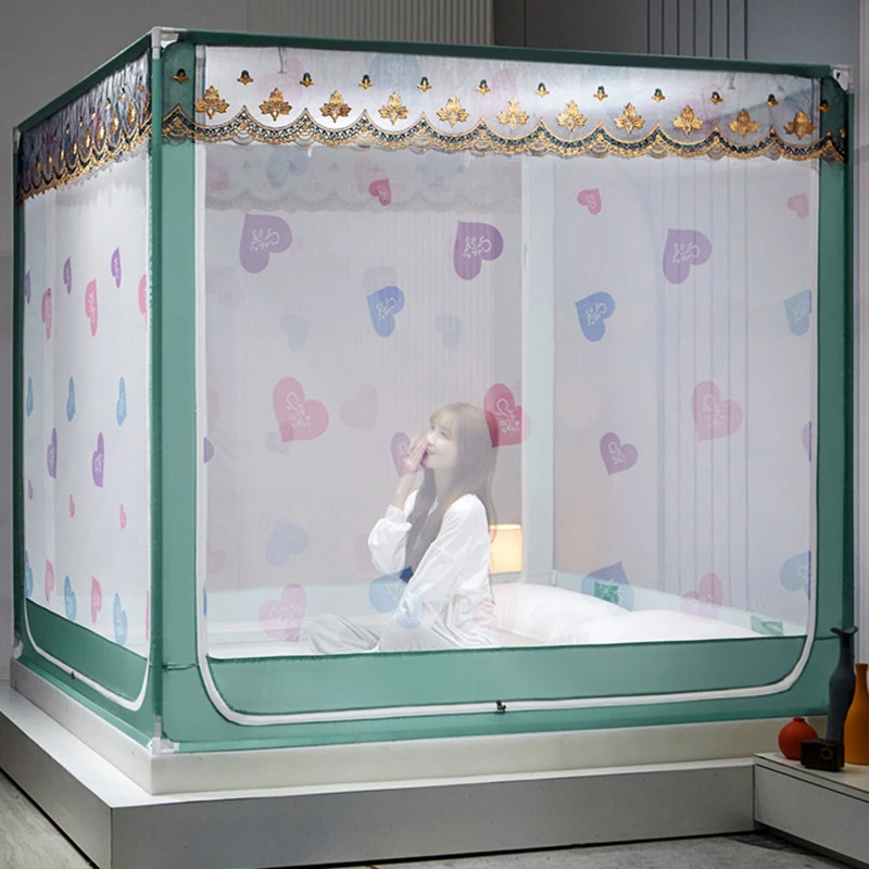 蚊帐新款2022儿童宝宝防摔高档卧室家用加厚支架蒙古包免安装