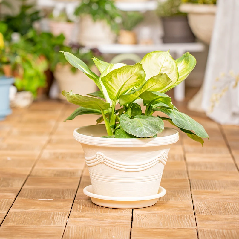 【活动】爱丽思圆形花盆树脂波纹塑料月季种植大口径加厚透气花盆