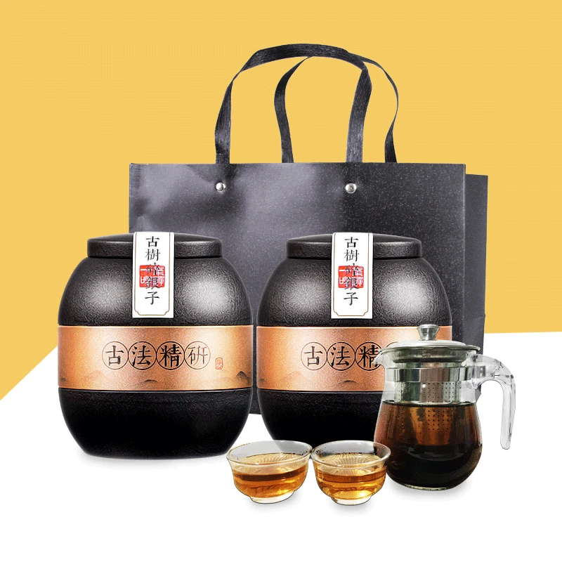 普洱碎银子糯米香茶化石小罐礼盒装老茶头茶叶500g