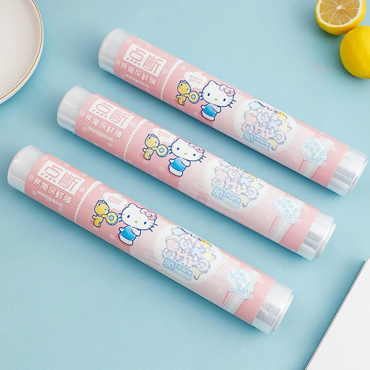 宜洁 HelloKitty点断式保鲜膜食品专用大卷家用一次性pe薄膜套