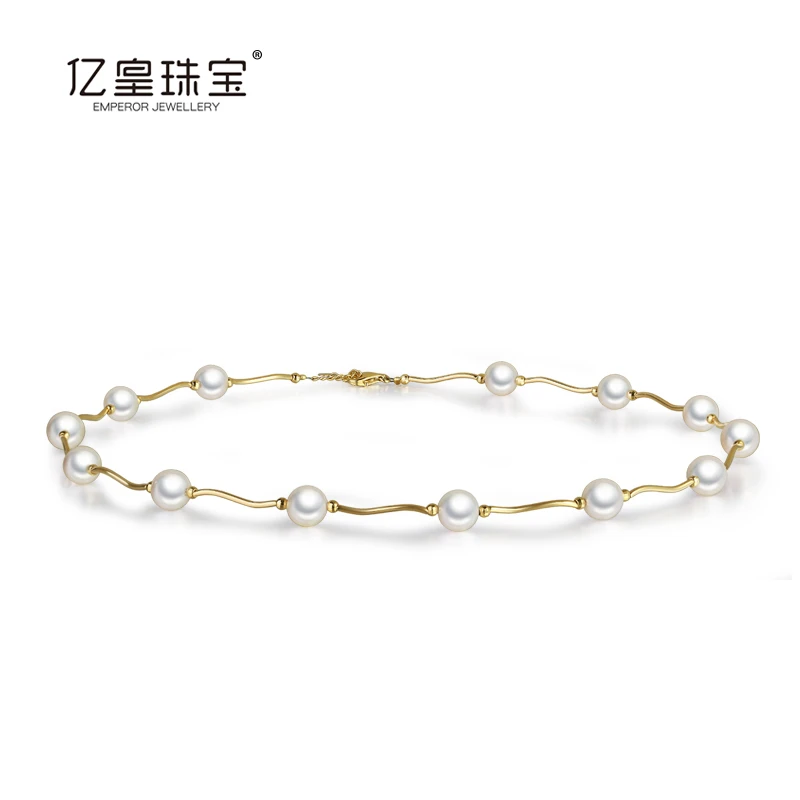 亿皇珠宝Akoya海水珍珠项链13颗珠满天星情人节轻奢礼物气质百搭