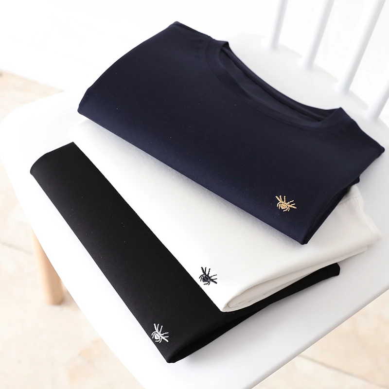 小蜜蜂刺绣！ 冰丝顺滑！透气亲肤！夏季圆领短袖T恤休闲时尚22035