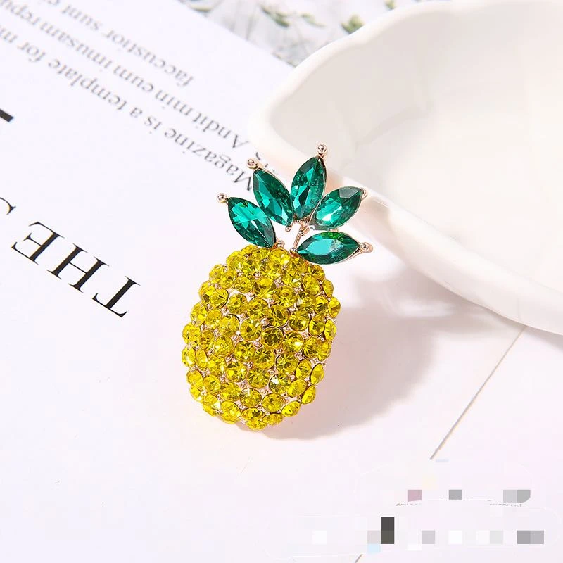 菠萝网红水果金黄色时尚个性大衣毛衣衬衫裙子晚礼服配饰西服领针