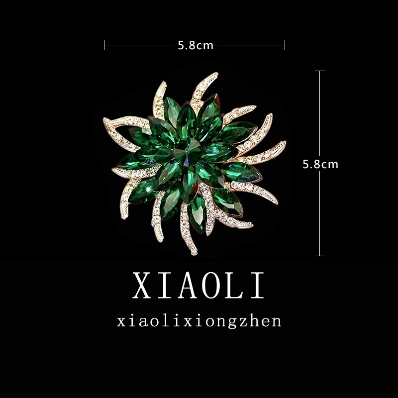 新款百花齐放胸针绿色重工饰品装饰衣服毛衣等配饰中古宫廷气质