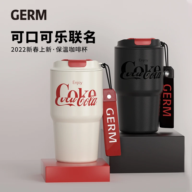 GERM可口可乐联名情侣咖啡杯保温杯女生高颜值男士随行杯子 ZLJ