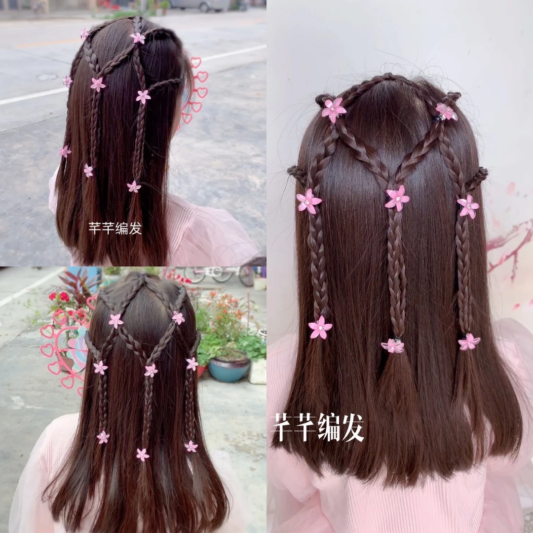 【10个】花朵迷你发扣送拆发刀