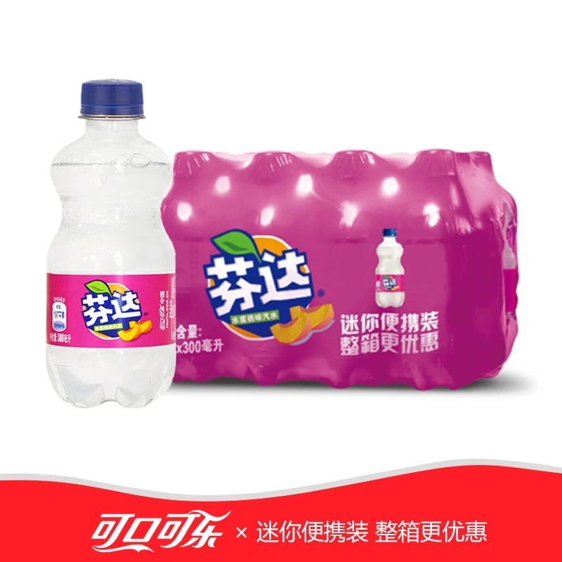 可口可乐（Coca-Cola）芬达汽水水蜜桃味 300ml*12瓶碳酸果味饮品