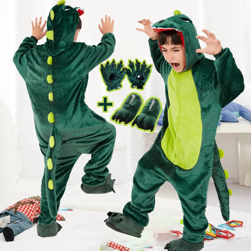 恐龙衣服儿童连体睡衣男童春秋女童秋冬男孩动物卡通宝宝冬季小孩