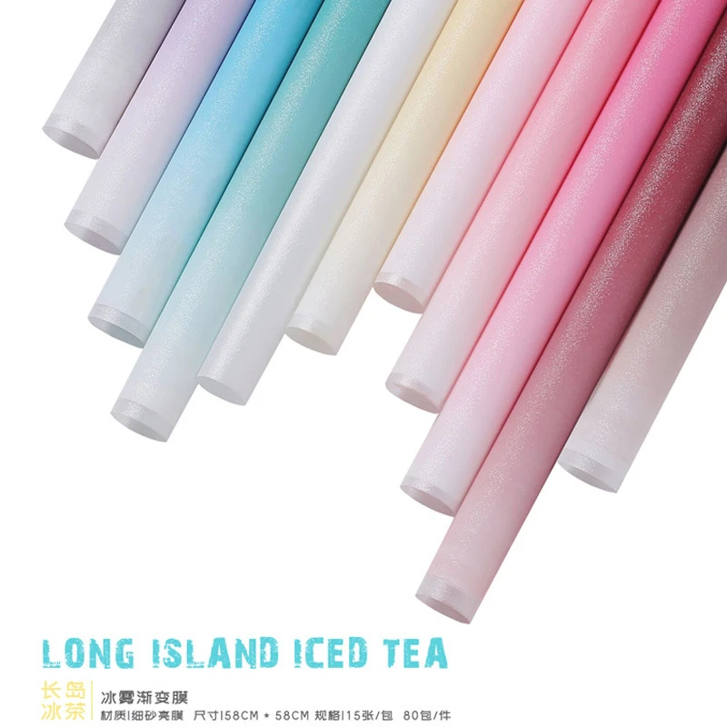 长岛冰茶包装纸韩式细纱亮膜防水花束内衬纸DIY手工花艺