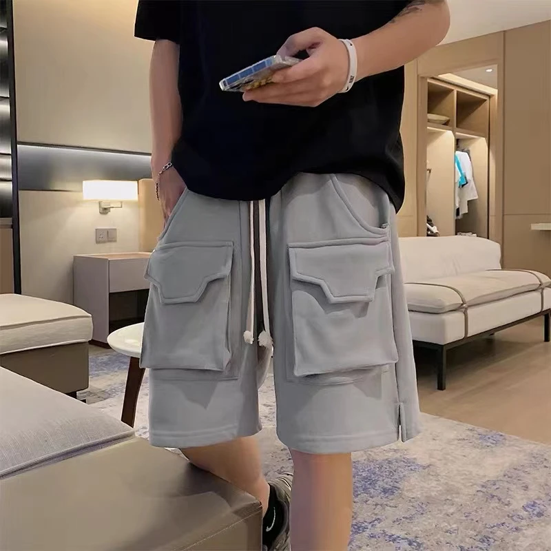 多口袋工装裤男士夏季潮牌运动休闲裤韩版潮流ins外穿五分裤子