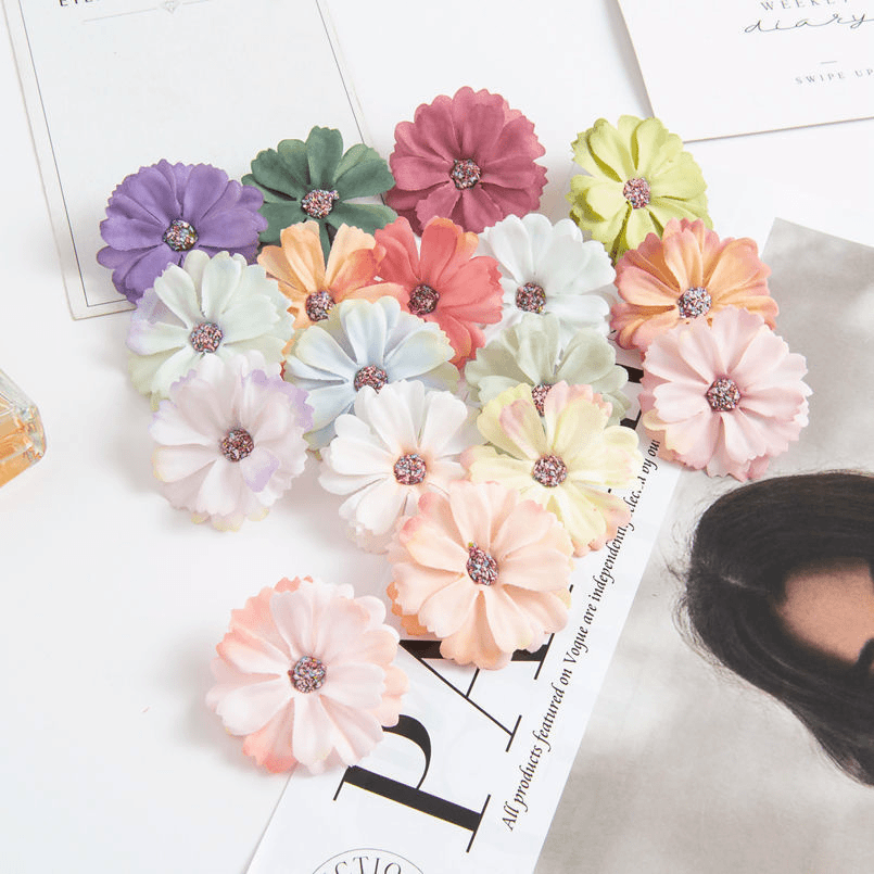 【追艺】4.5cm星语之花 手工DIY绢花仿真花胸花头花 花环材料装饰