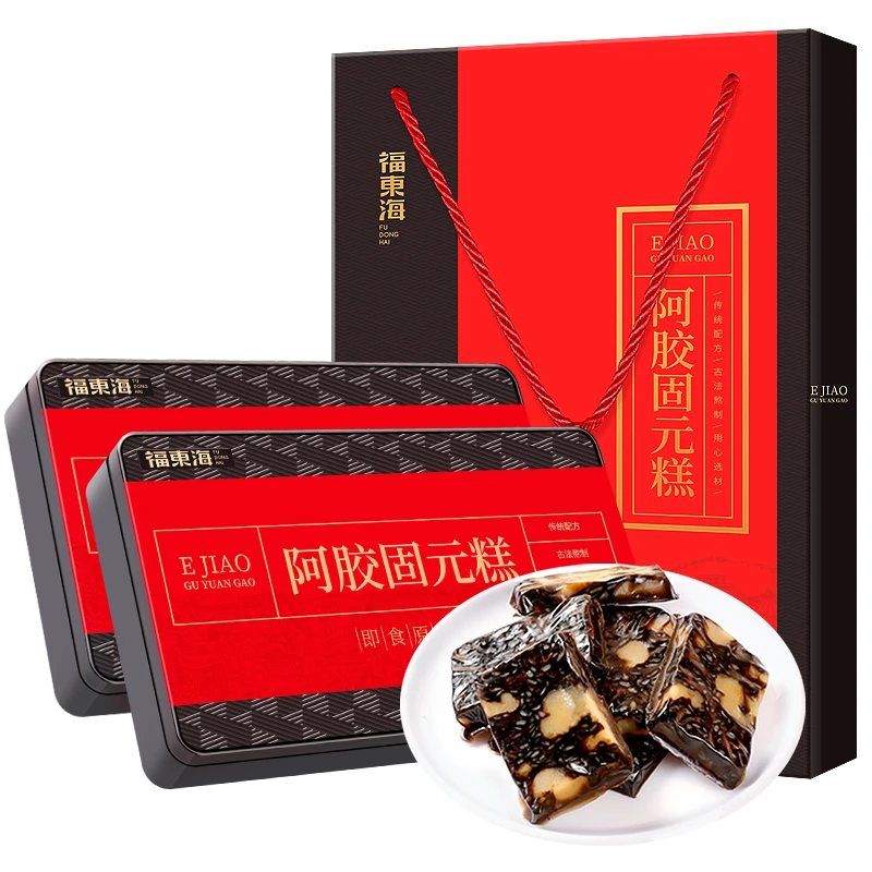 福东海 阿胶固元糕1000g（500g*2盒）山东原产阿胶胶养 配送1个礼袋