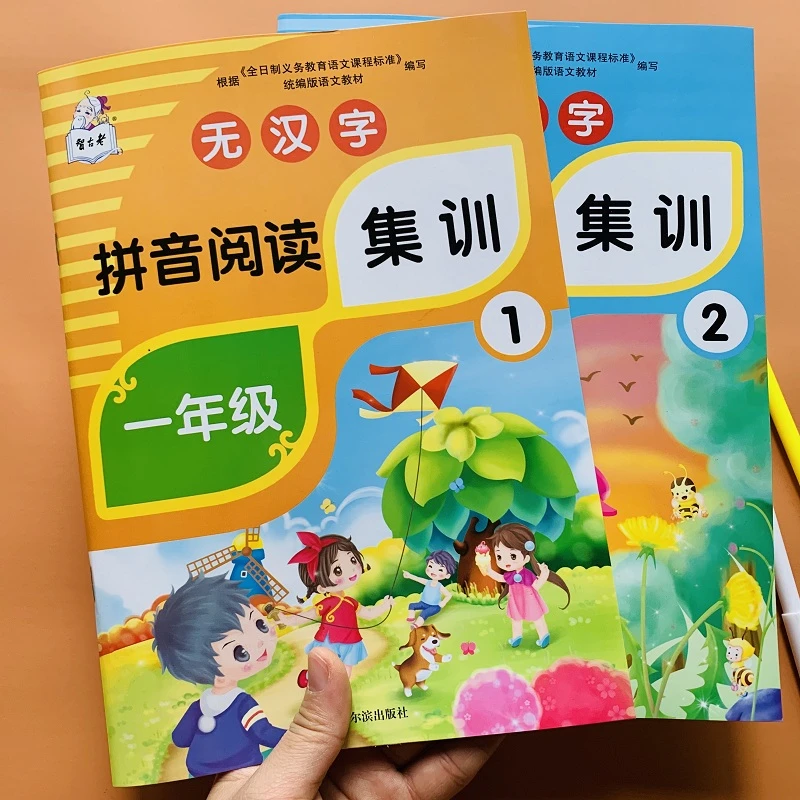 一年级语文拼音练习册无汉字纯拼音阅读集训拼音拼读训练带四声调