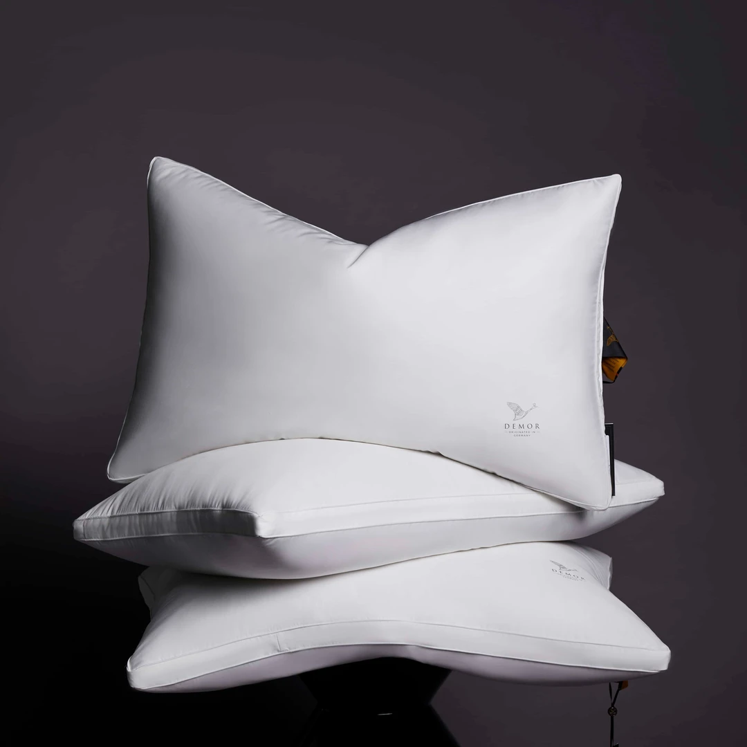 Demor-羽毛枕100％大白鹅枕芯白鹅毛深睡眠柔软护颈枕酒店枕头
