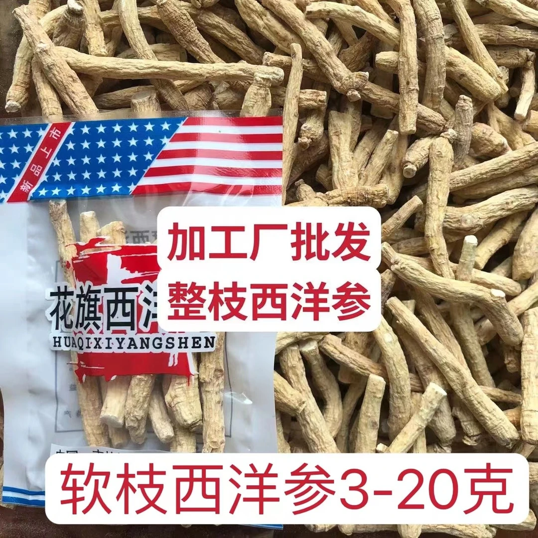 西洋参整枝西洋参段3克/支正宗长白山西洋参花旗参整支可切片打粉