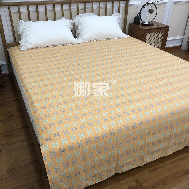 【H黄】-纯棉床单2x2.4一条