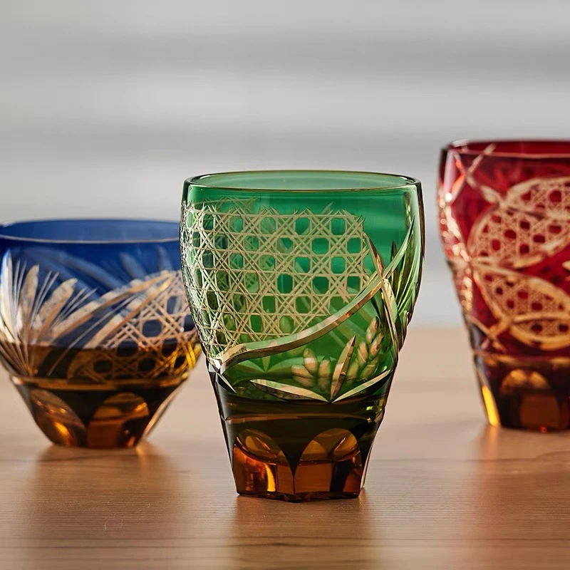 〈璃苑〉手作玻璃杯威士忌杯水杯 江户切子 东洋佐佐木进口