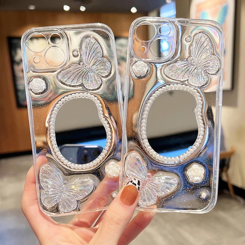 透明镜面镜子苹果13手机壳适用12promax女iphone11/xr/8plus网红