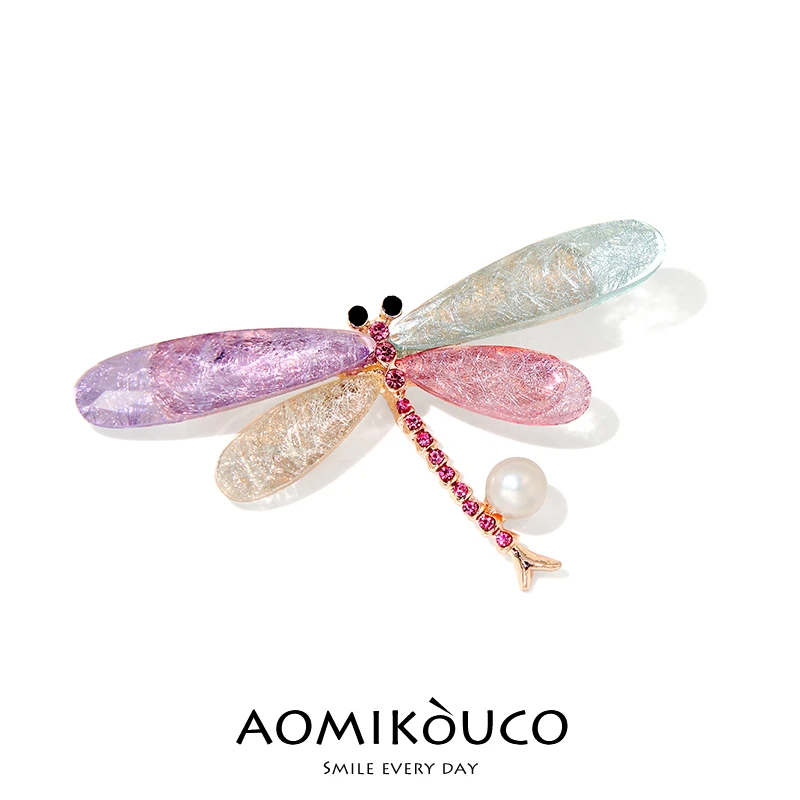锌合金胸针 秋冬新款时尚气质可爱彩色蜻蜓胸针胸花别针配饰品549